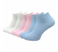 GAWILO Chaussettes basses 100% coton pour femmes (6 ou 10 paires) | Chaussettes courtes sans couture pressante (35-38, Pastel - 6 paires)