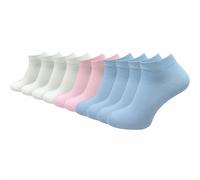GAWILO Chaussettes basses 100% coton pour femmes (6 ou 10 paires) | Chaussettes courtes sans couture pressante (35-38, Pastel - 10 paires)