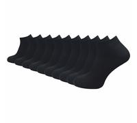 GAWILO Chaussettes basses 100% coton pour femmes (6 ou 10 paires) | Chaussettes courtes sans couture pressante (35-38, Noir - 10 paires)