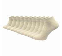 GAWILO Chaussettes basses 100% coton pour femmes (6 ou 10 paires) | Chaussettes courtes sans couture pressante (35-38, Beige - 10 paires)
