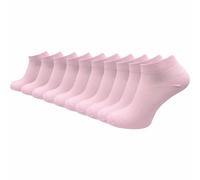 GAWILO Chaussettes basses 100% coton pour femmes (6 ou 10 paires) | Chaussettes courtes sans couture pressante (35-38, Rose - 10 paires)