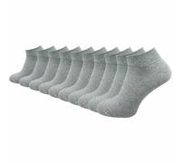 GAWILO Chaussettes basses 100% coton pour femmes (6 ou 10 paires) | Chaussettes courtes sans couture pressante (39-42, Gris clair - 10 paires)
