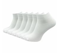 GAWILO Chaussettes basses 100% coton pour femmes (6 ou 10 paires) | Chaussettes courtes sans couture pressante (35-38, Blanc - 6 paires)