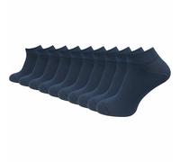 GAWILO Chaussettes basses 100% coton pour hommes (6 ou 10 paires) | Chaussettes courtes sans couture pressante (47-50, Bleu - 10 paires)