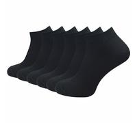 GAWILO Chaussettes basses 100% coton pour hommes (6 ou 10 paires) | Chaussettes courtes sans couture pressante (39-42, Noir - 6 paires)
