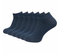GAWILO Chaussettes basses 100% coton pour hommes (6 ou 10 paires) | Chaussettes courtes sans couture pressante (43-46, Bleu - 6 paires)