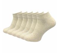 GAWILO Chaussettes basses 100% coton pour hommes (6 ou 10 paires) | Chaussettes courtes sans couture pressante (43-46, Beige - 6 paires)