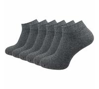 GAWILO Chaussettes basses 100% coton pour hommes (6 ou 10 paires) | Chaussettes courtes sans couture pressante (43-46, Grises - 6 paires)