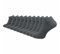 GAWILO Chaussettes basses 100% coton pour hommes (6 ou 10 paires) | Chaussettes courtes sans couture pressante (39-42, Gris - 10 paires)