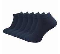 GAWILO Chaussettes courtes pour homme et femme (6 paires) | Chaussettes quarter sans couture | Un peu plus longues qu’une socquette (Bleu, 39-42)