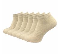 GAWILO Chaussettes courtes pour homme et femme (6 paires) | Chaussettes quarter sans couture | Un peu plus longues qu’une socquette (Beige, 39-42)
