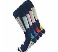 GAWILO Chaussettes de ski pour hommes avec laine chaude et rembourrage fonctionnel spécial | 4 paires (Bleu, 43-46)