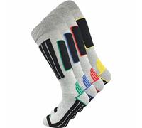 GAWILO Chaussettes de ski pour hommes avec laine chaude et rembourrage fonctionnel spécial | 4 paires (Gris clair, 43-46)