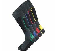 GAWILO Chaussettes de ski pour hommes avec laine chaude et rembourrage fonctionnel spécial | 4 paires (Gris, 43-46)