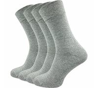 GAWILO Chaussettes homme en coton premium (4 paires) Sans couture pressante & confort optimal (Gris clair, 51-54)
