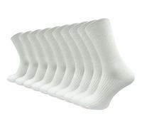 GAWILO Chaussettes pour femme en 100 % coton (10 paires) | Chaussettes de loisirs avec bordure confortable en blanc, Blanc., 39-42