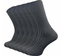 GAWILO Chaussettes pour homme et femme en 100% pur coton (6 paires) | Chaussettes épaisses avec bord confortable | Sans couture pressante sur les orteils (Gris foncé, 39-42)