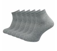 GAWILO Chaussettes quarter 100% coton pour femmes (6 ou 10 paires) | Plus longues que des socquettes, couvrent la cheville (35-38, Gris clair | 6 paires)