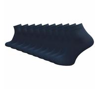 GAWILO Chaussettes quarter 100% coton pour hommes (6 ou 10 paires) | Plus longues que des socquettes, couvrent la cheville (43-46, Bleu | 10 paires)