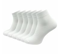GAWILO Chaussettes quarter 100% coton pour hommes (6 ou 10 paires) | Plus longues que des socquettes, couvrent la cheville (39-42, Blanc | 6 paires)