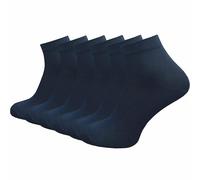GAWILO Chaussettes quarter 100% coton pour hommes (6 ou 10 paires) | Plus longues que des socquettes, couvrent la cheville (47-50, Bleu | 6 paires)