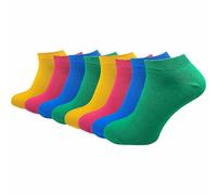GAWILO Chaussettes sneaker pour femmes et hommes en 100% coton pur (8 paires) | Protège-pieds naturels courts et fins | Sans couture qui serre au-dessus des orteils, coloré, 47-50
