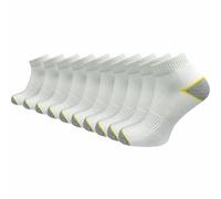 GAWILO Lot de 10 paires de chaussettes de travail courtes pour homme - Haute teneur en coton - Sans couture pressante au niveau des orteils - Pointe et talon extra renforcés, Blanc., 43-46
