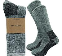 GAWILO Lot de 2 paires de chaussettes thermiques pour homme - Extra chaudes et épaisses avec laine mérinos - Chaussettes d'hiver - Idéales également comme chaussettes de travail, gris, 43-46