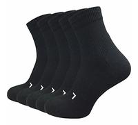 GAWILO Lot de 5 paires de chaussettes de course pour homme avec compression | Chaussettes de sport | Protection anti-ampoules | Respirantes et régulant l'humidité, Noir , 51-54