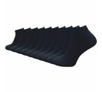 GAWILO Socquettes basses avec bandes anti-transpiration femme & homme (10 paires) | Sans couture - coton confortable & respirant (Noir, 43-46)