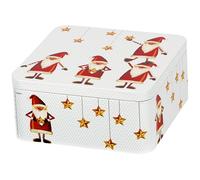 Gawol boîte à biscuits Saint-Nicolas carrée 18,6x18,6x7,2cm, blanc/rouge