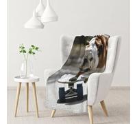 gawuoab Bouledogues Anglais Bokeh Skateboard Pets Couvertures Douces et Confortables en Flanelle pour canapé