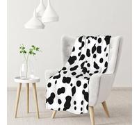 gawuoab Couverture Douce et Confortable en Flanelle, Motif Dalmatien ou Imitation Peau de Vache, idéale pour Le canapé.