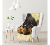 gawuoab Couverture Douce et Confortable en Flanelle pour canapé, Motif Rottweiler, Chiots et Autres Animaux de Compagnie.