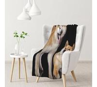 gawuoab Couverture Douce et Confortable en Flanelle pour canapé, Motif Shiba Inu et Akita Inu