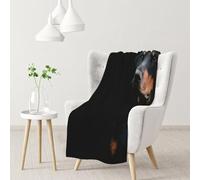 gawuoab Doberman Pinscher, Animaux de Compagnie, Chiens Noirs, couvertures Douces et Confortables en Flanelle pour canapé