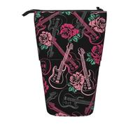 gawuoab Étui à Crayons télescopique en Forme de Guitare et de Rose, avec Support pour Crayons.