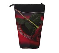 gawuoab Étui à Crayons télescopique en Forme de Guitare Rouge avec Rosace Rouge.