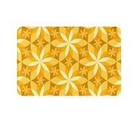 gawuoab Paillasson d'intérieur antidérapant et Lavable, Motif Fleur de Vanille géométrique Jaune, 61 x 40 cm, pour Salle de Bain