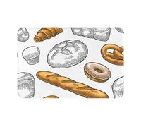 gawuoab Paillasson d'intérieur antidérapant et Lavable, Motif Pain sur Fond Blanc, 61 x 40 cm, pour Porte d'entrée, Salle de Bain