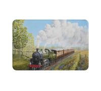 gawuoab Paillasson d'intérieur antidérapant et Lavable, Motif Train à Vapeur et Chemin de Fer, 61 x 40 cm, pour Porte d'entrée, Salle de Bain