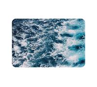 gawuoab Paillasson d'intérieur antidérapant et Lavable, Motif Vagues et écume de mer, 61 x 40 cm, pour Salle de Bain