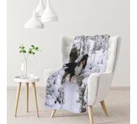 gawuoab Papier Peint Hivernal Sheltie, couvertures Douces et Confortables, jeté en Flanelle pour canapé