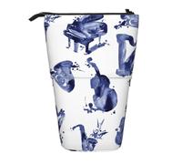 gawuoab Saxophone Blues, Piano, Violoncelle, Basse, étui à Crayons télescopique, Trousse à Crayons sur Pied