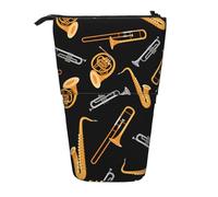 gawuoab Saxophone Trombone Lover Musicescope Pencil Pouch Holder Stand-Pell Case