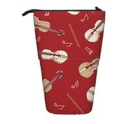 gawuoab Trousse à Crayons télescopique en Forme de Violon Rouge, avec Support pour Crayons.