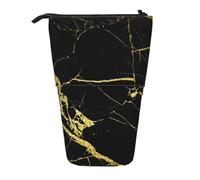 gawuoab Trousse télescopique à Crayons avec Support pour Crayons, imprimée marbre Noir et Or.