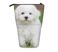 gawuoab Trousse télescopique imprimée Bichon Frisé avec Support pour Crayons