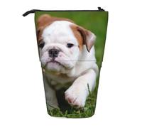 gawuoab Trousse télescopique Mignonne avec Un Adorable Chiot Bouledogue et Support pour Crayons.