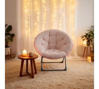 GAWYOEX Fauteuil pliant rond à oreilles - Fauteuil de salon pliable - Fauteuil de lecture confortable - Chaise rembourrée - Fauteuil de relaxation pour salon, chambre à coucher ou espace de détente